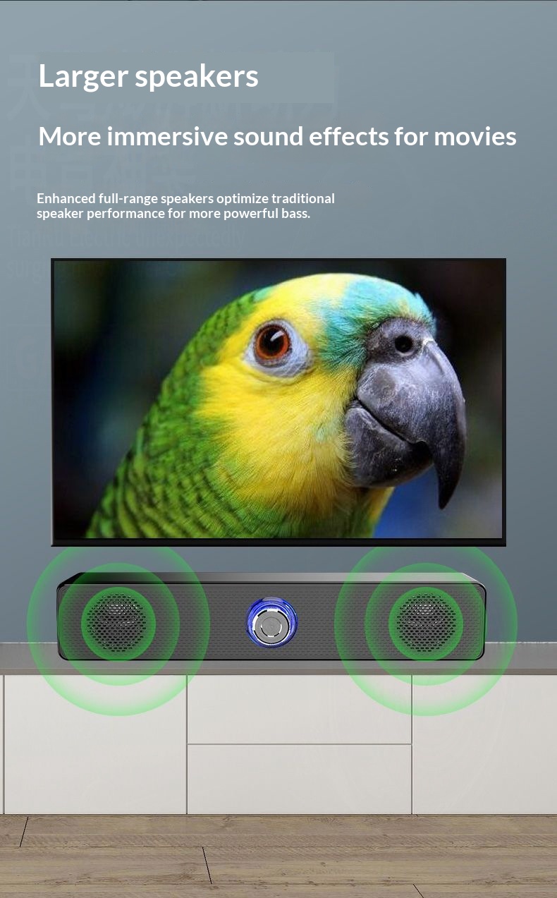 Cross-border E-350TS Long Strip Small Computer Desktop Laptop Home Speaker Wired Subwoofer_voghion.com