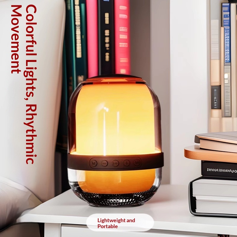 Draadloze, creatieve, transparante, glazen Bluetooth-autoluidspreker met hoog volume, kleurrijk, klein cadeau_voghion.com