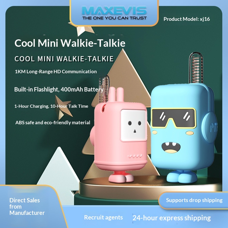 Factory Direct XJ16 Play Parent-Child Interactive Toy Long Standby Rechargeable Mini Children's Walkie-Talkie In Stock_voghion.com