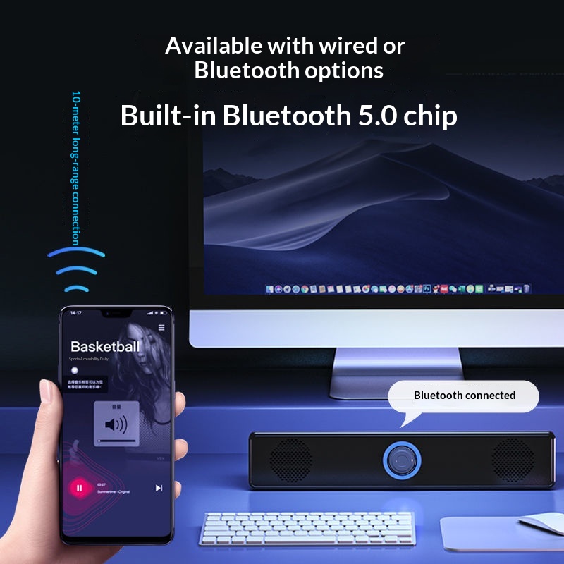 Cross-border E-350TS Long Strip Small Computer Desktop Laptop Home Speaker Wired Subwoofer_voghion.com