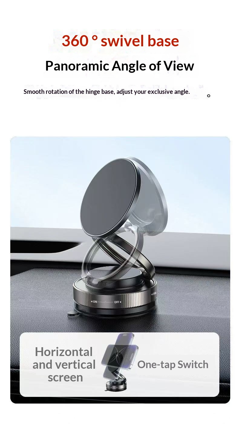 Vacuum Adsorption Magnetic Car Mount Navigation Phone Holder_voghion.com