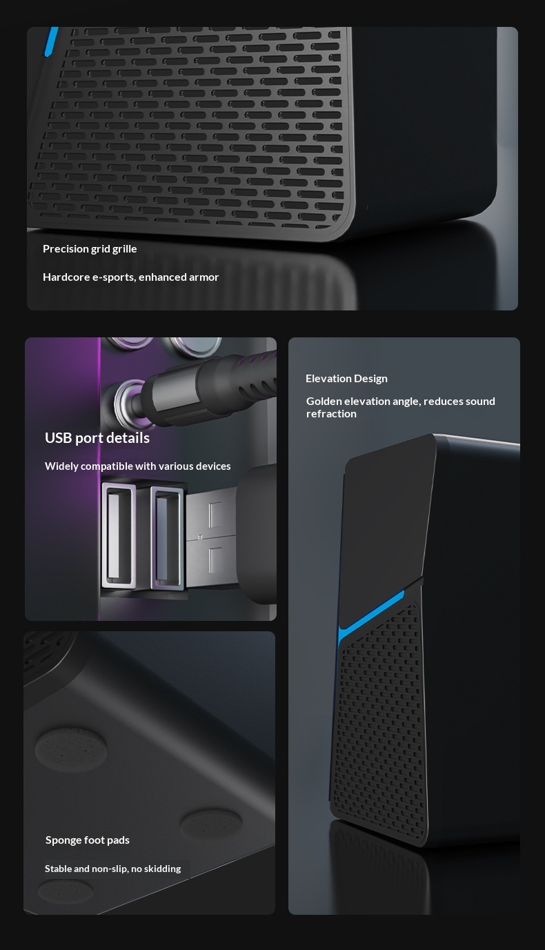 Desktop Computer Wired Bluetooth Speaker For Home Office Mini Subwoofer_voghion.com