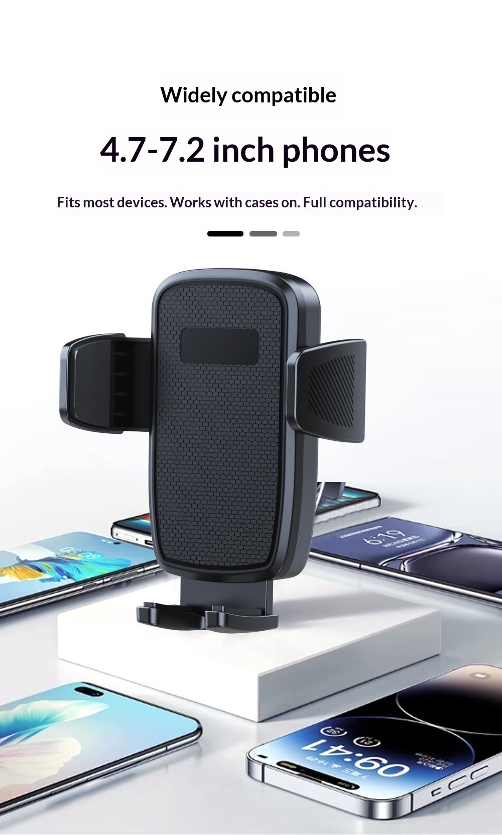 Supporto per telefono auto con ventosa adesiva per cruscotto e parabrezza, supporto universale girevole e personalizzabile._voghion.com