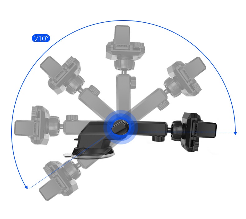Supporto universale multifunzionale per telefono con ventosa telescopica per auto, da fissare alla bocchetta dell'aria._voghion.com