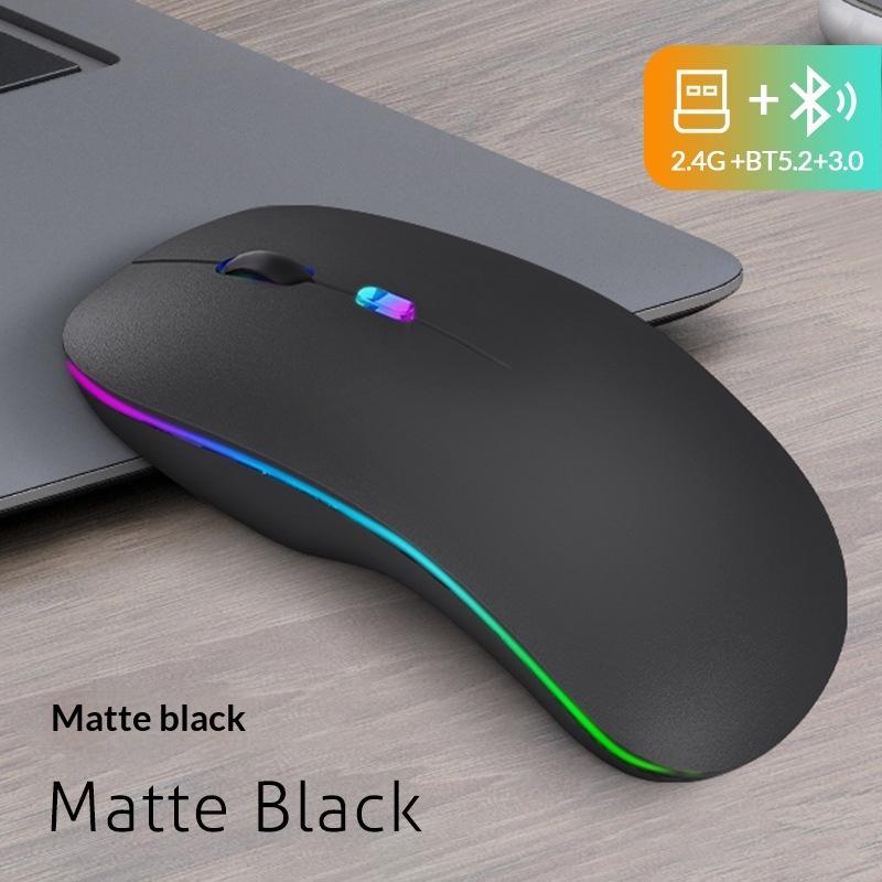 New Second-generation Bluetooth Rechargeable Luminous Three-mode Wireless Mouse, Wholesale From Cross-border_voghion.com