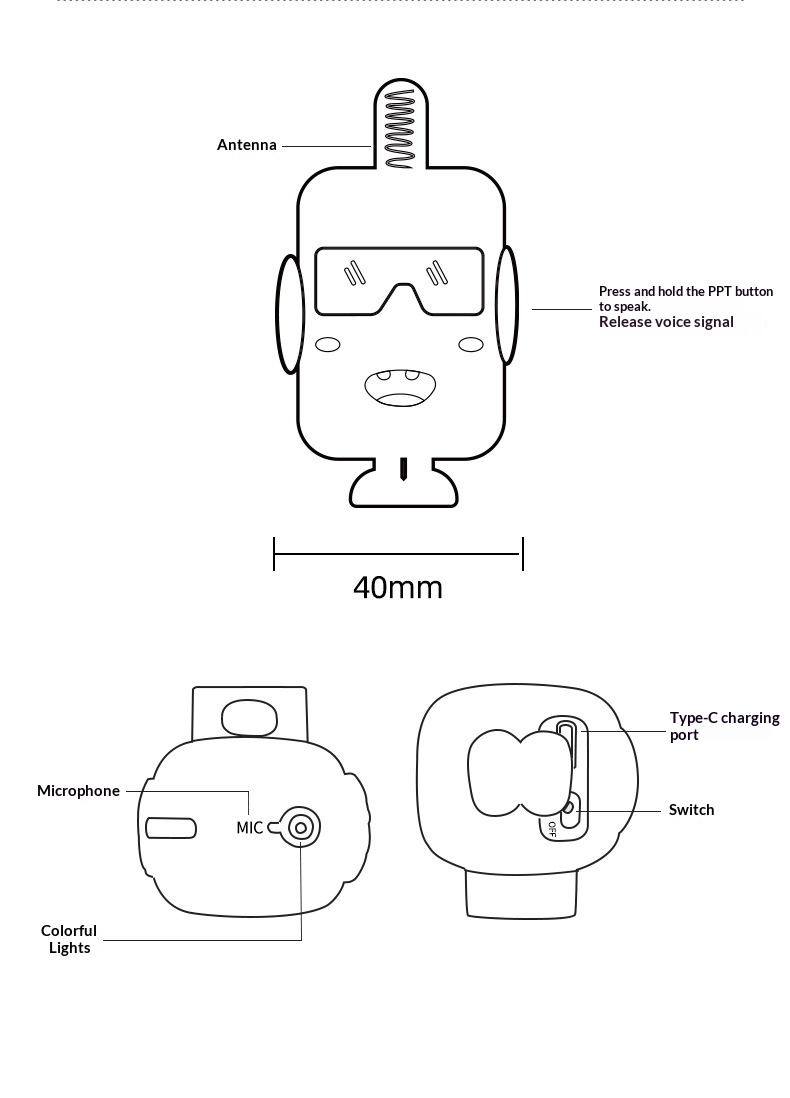 Mini Walkie-talkies For Children Rechargeable Interactive Set_voghion.com