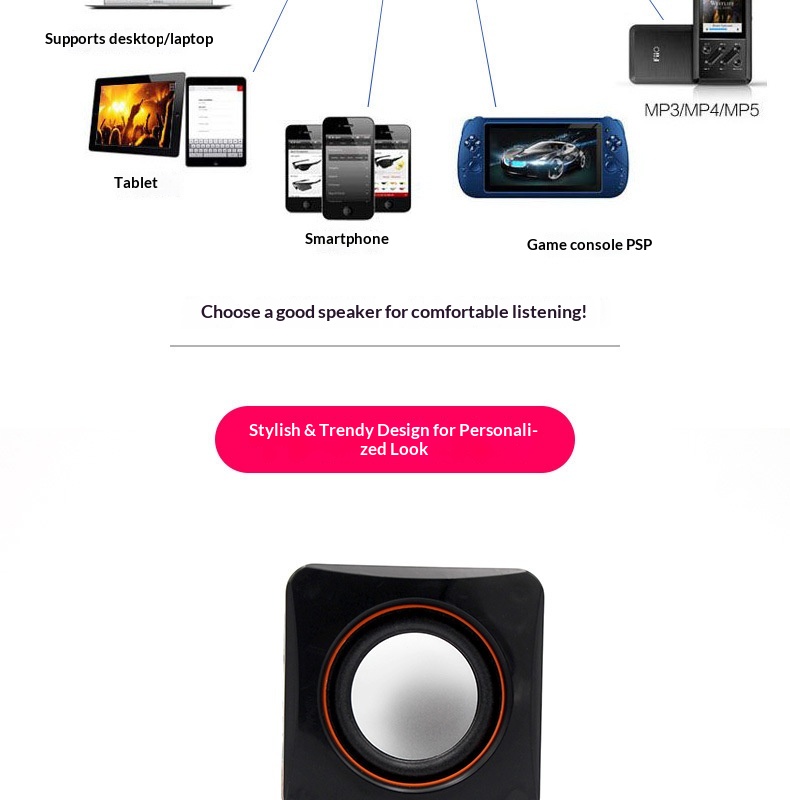 Computer Mini Laptop Portable Desktop Multimedia USB Wired Small Speakers Wholesale_voghion.com