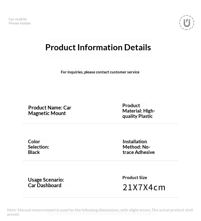Support magnétique universel réglable pour téléphone de voiture avec navigation intégrée au tableau de bord (nouveau modèle 2024)._voghion.com