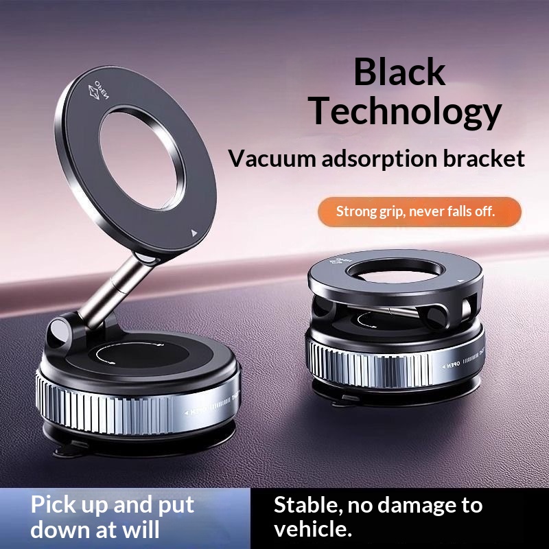 Novo suporte giratório magnético de adsorção a vácuo para celular e GPS veicular com ventosa especial._voghion.com