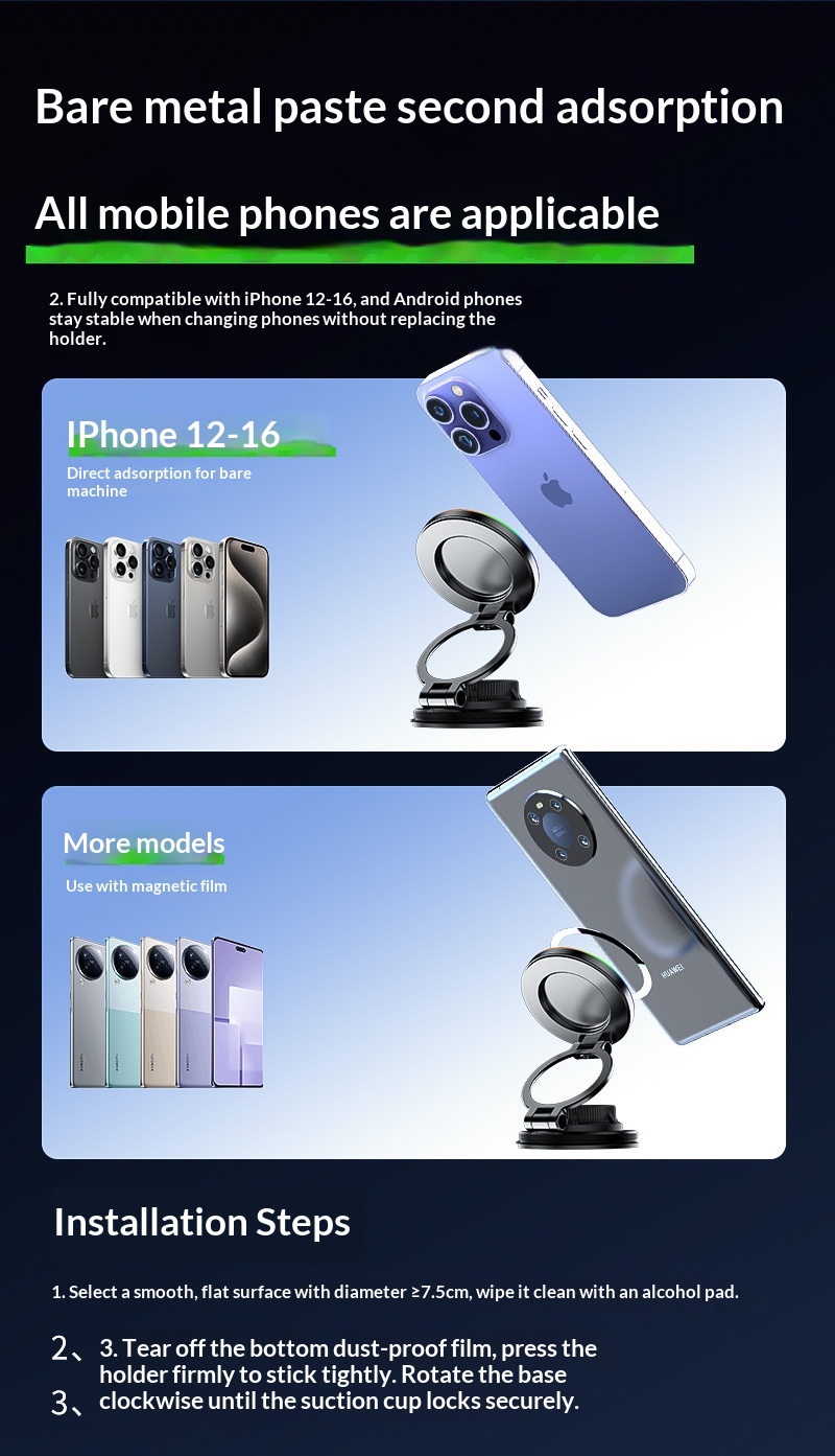 New Vacuum Adsorption Phone Wireless Charging Car Magnetic Holder_voghion.com