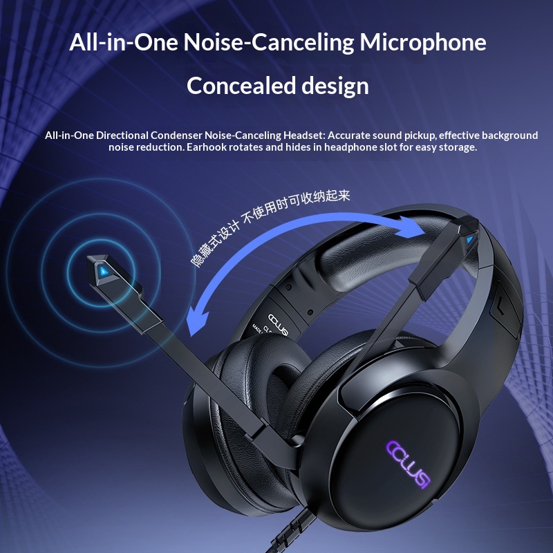 Cross-border CSL-600 Computer Headset, Over-ear Wired Gaming E-sports Headset Desktop And Laptop, With Microphone For Playing Game_voghion.com