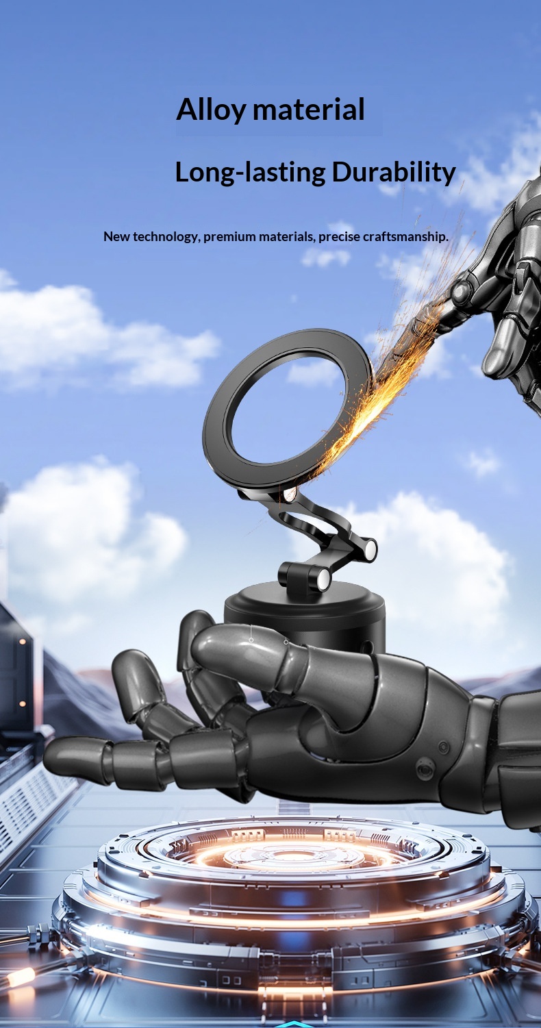 Cross-border Phone Holder 360°Rotating Car Center Console Navigation Electric Magnetic Suction Bracket_voghion.com