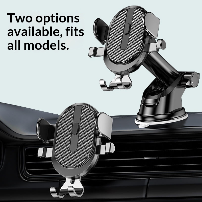 New Automatic Locking Air Vent Phone Holder, Retractable Suction Cup Car Mount_voghion.com