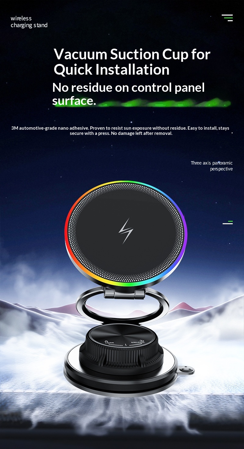 New Vacuum Adsorption Phone Wireless Charging Car Magnetic Holder_voghion.com
