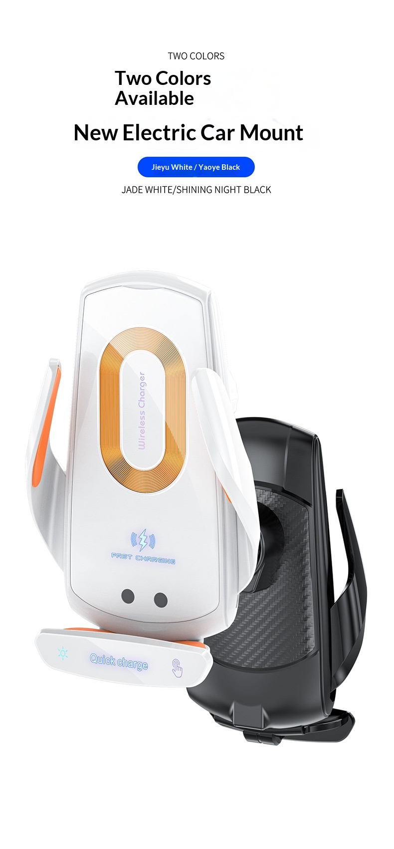 Air Vent Universal Dashboard Smart Electric Wireless Charging Car Phone Holder_voghion.com