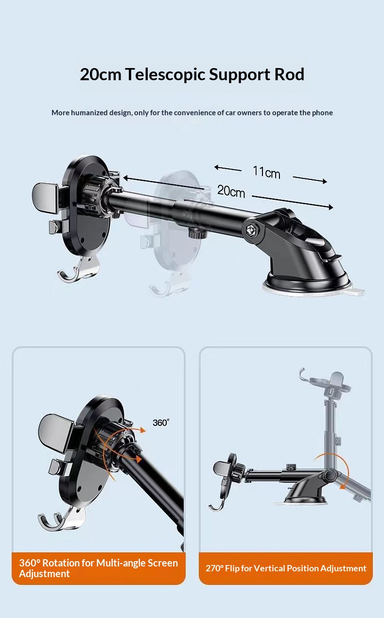 New Automatic Locking Air Vent Phone Holder, Retractable Suction Cup Car Mount_voghion.com