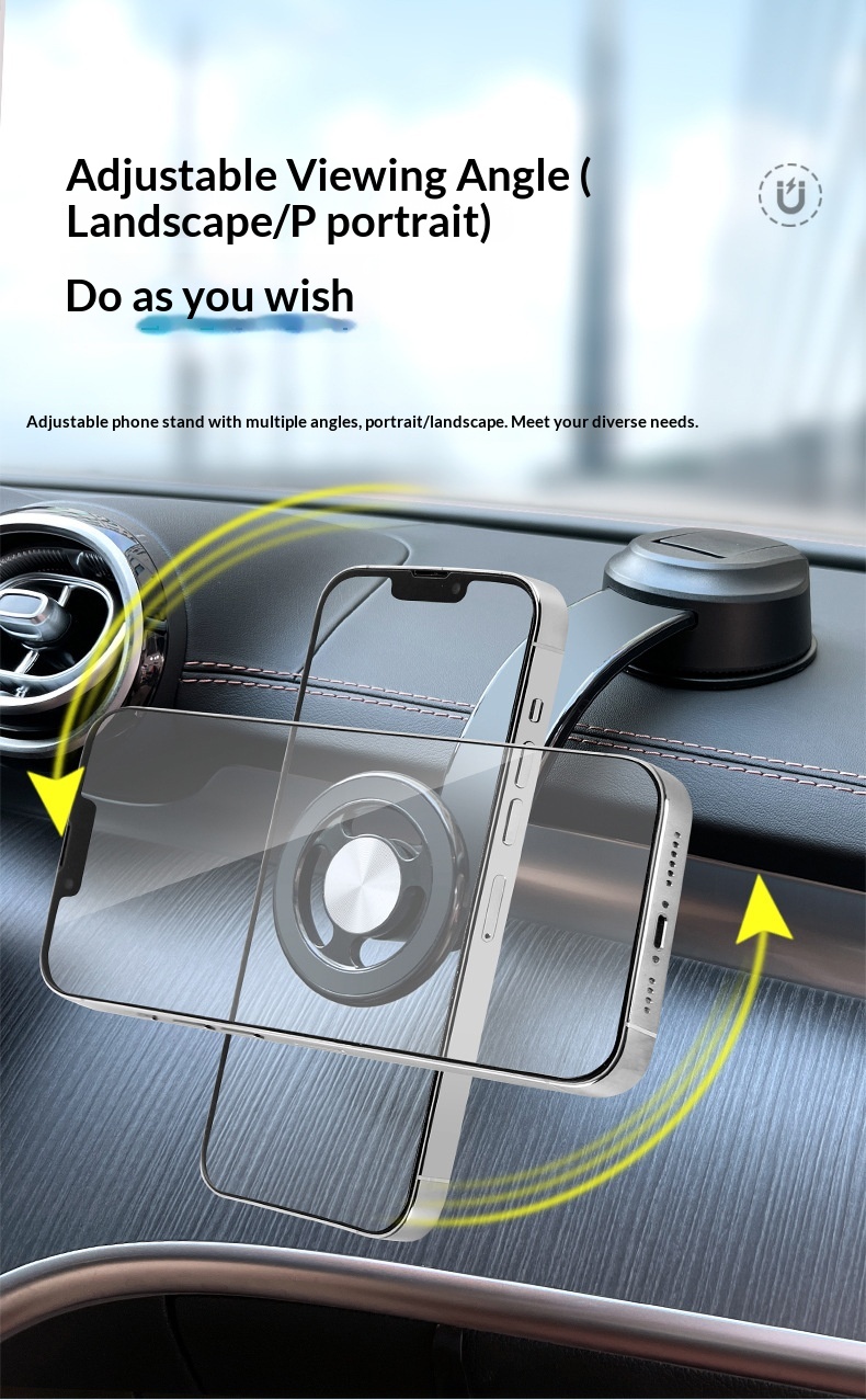 Support magnétique universel réglable pour téléphone de voiture avec navigation intégrée au tableau de bord (nouveau modèle 2024)._voghion.com
