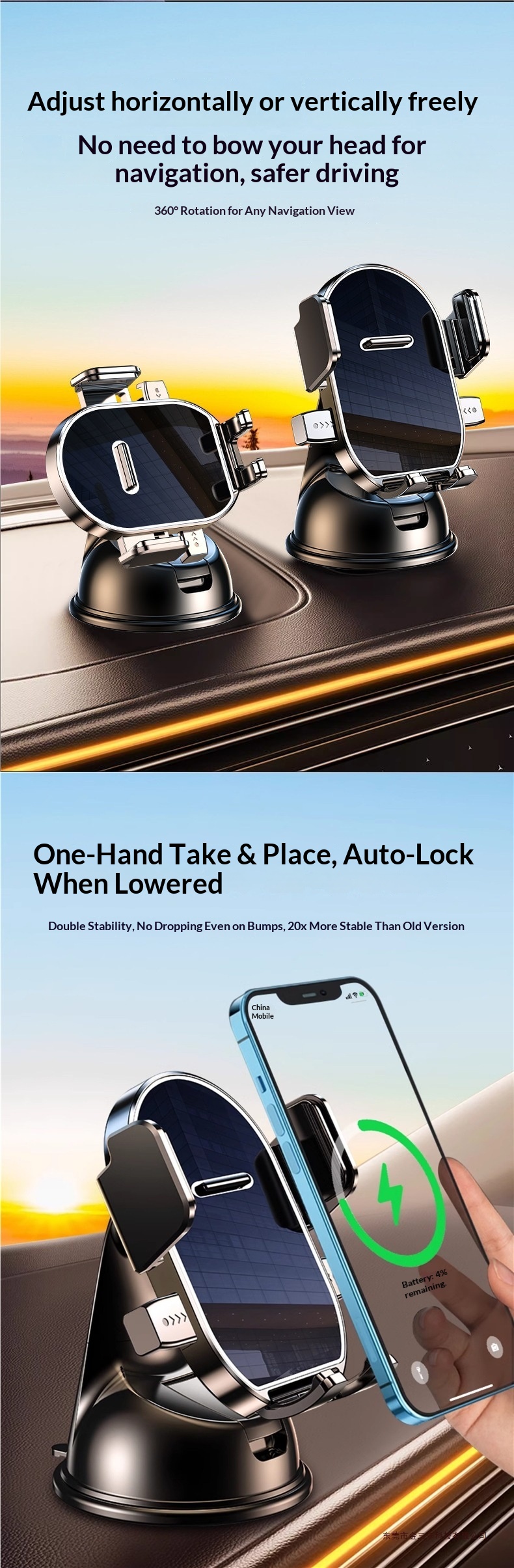 Phone Holder 2025 New Suction Cup Type Universal Navigation Fixed Support Stand For Car Dashboard_voghion.com