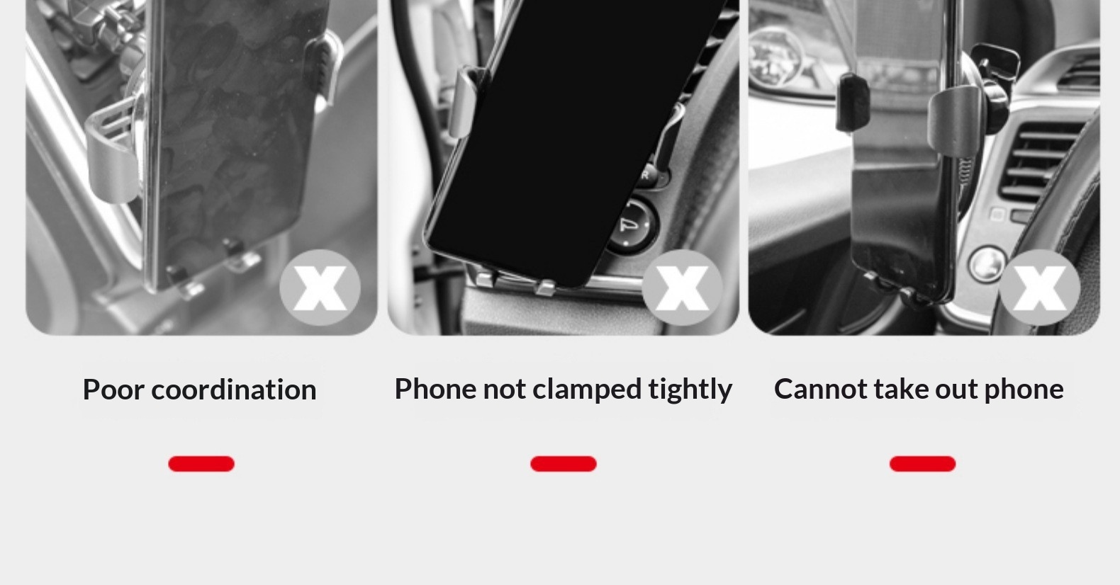Supporto universale per telefono da auto con navigatore e bocchetta dell'aria, attacco a triangolo con testa di toro._voghion.com