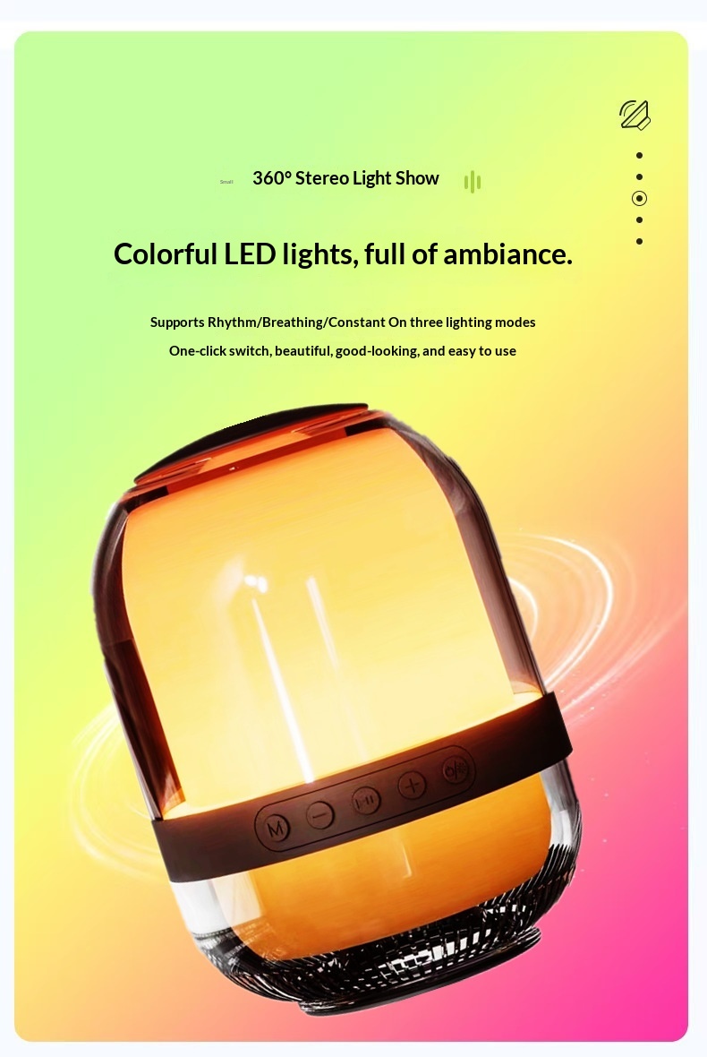 Draadloze, creatieve, transparante, glazen Bluetooth-autoluidspreker met hoog volume, kleurrijk, klein cadeau_voghion.com