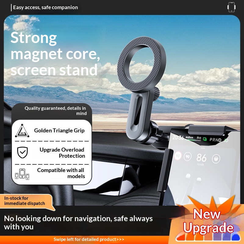 Zentraler Bedienbildschirmständer, faltbare Navigations-Handyhalterung, fahrzeugmontierter, grenzüberschreitender Tesla-Lüftungsschlitzständer_voghion.com