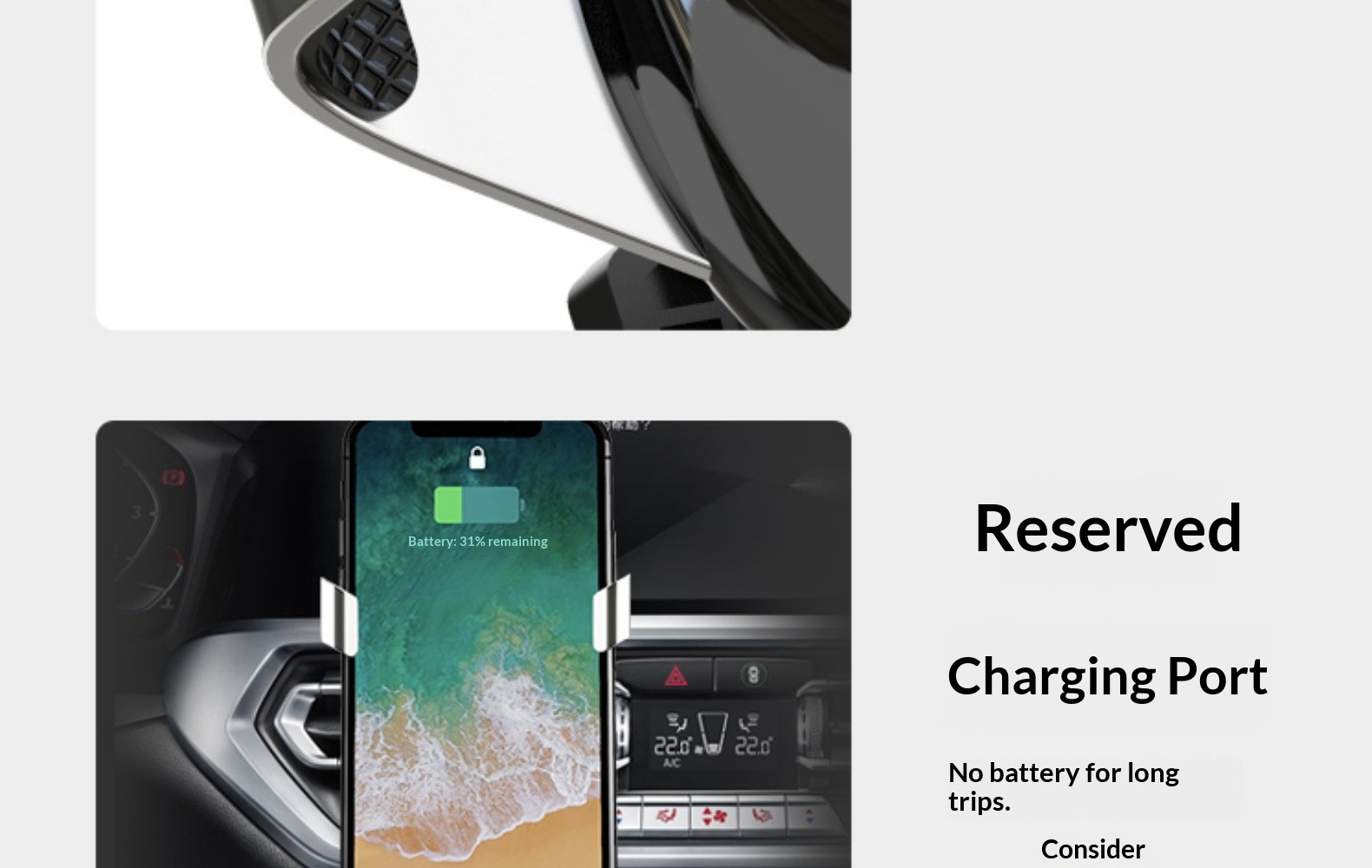 Supporto universale per telefono da auto con navigatore e bocchetta dell'aria, attacco a triangolo con testa di toro._voghion.com