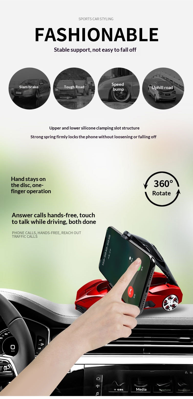 Phone Dashboard Navigation Mount Creative Car Model Ornament Multifunctional Aromatherapy Holder_voghion.com