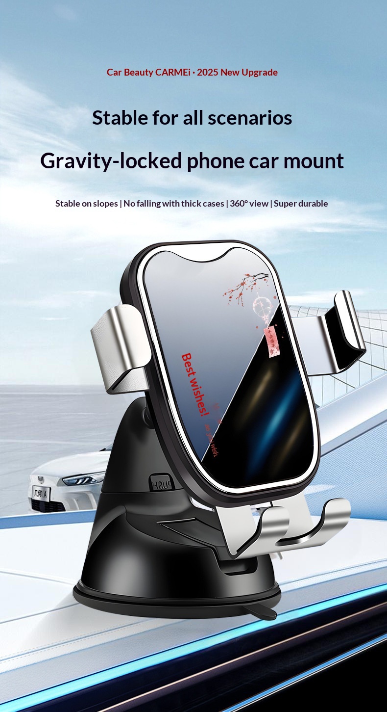 Supporto per telefono a ventosa universale 2025, supporto a gravità in metallo creativo per cruscotto auto e navigatore_voghion.com