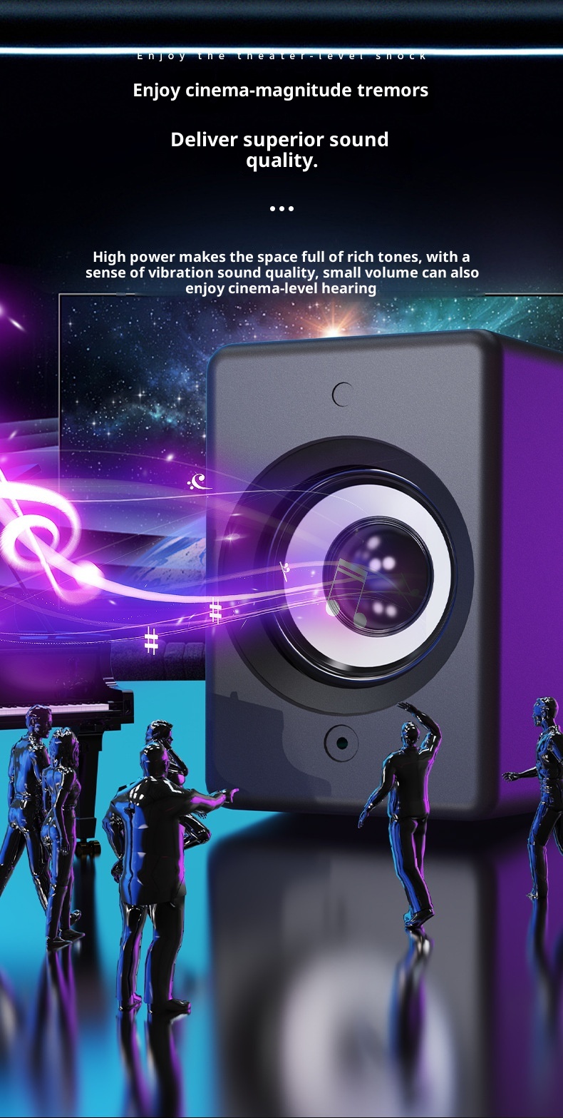 Desktop Computer Wired Bluetooth Speaker For Home Office Mini Subwoofer_voghion.com