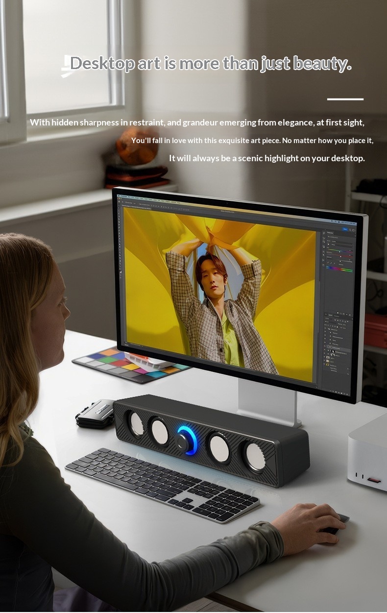 Leerfly E-1136 Computer Long Strip Speaker Laptop Home Desktop Mini USB Subwoofer_voghion.com