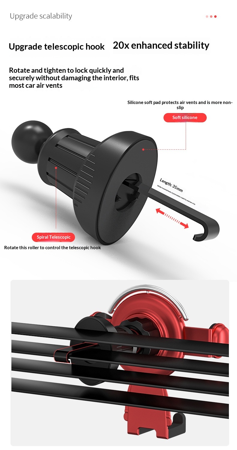 Dropshipping all'ingrosso di accessori creativi Supporto per navigatore a gravità per bocchetta dell'aria Supporto multifunzionale per telefono da auto_voghion.com