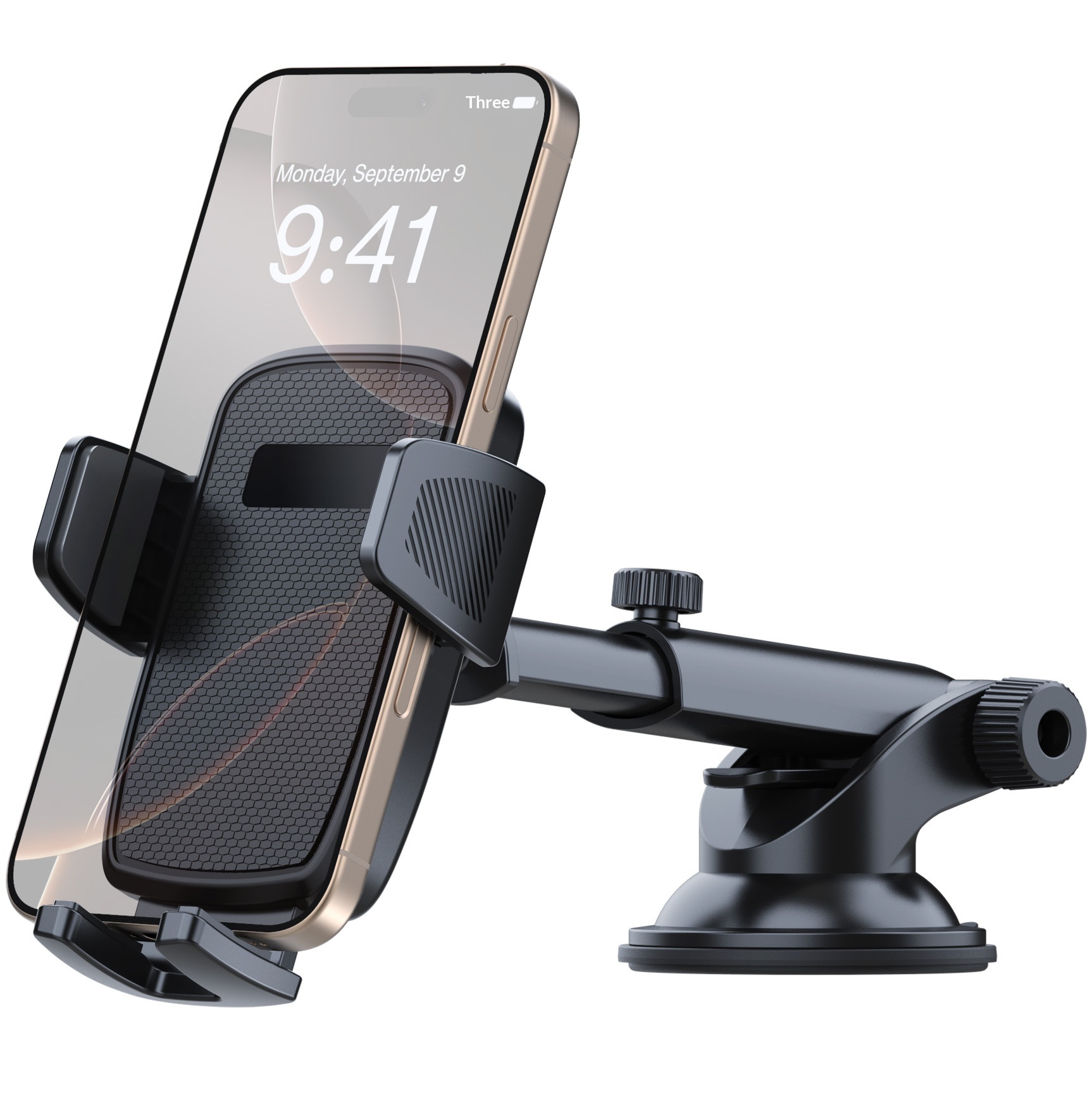 Supporto per telefono auto con ventosa adesiva per cruscotto e parabrezza, supporto universale girevole e personalizzabile._voghion.com