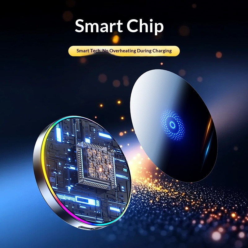 CrossBord Nuova Luce Ambientale Iridescente a Sette Colori per Auto Ricarica Wireless Navigazione Forte Magnetico Telefono_voghion.com