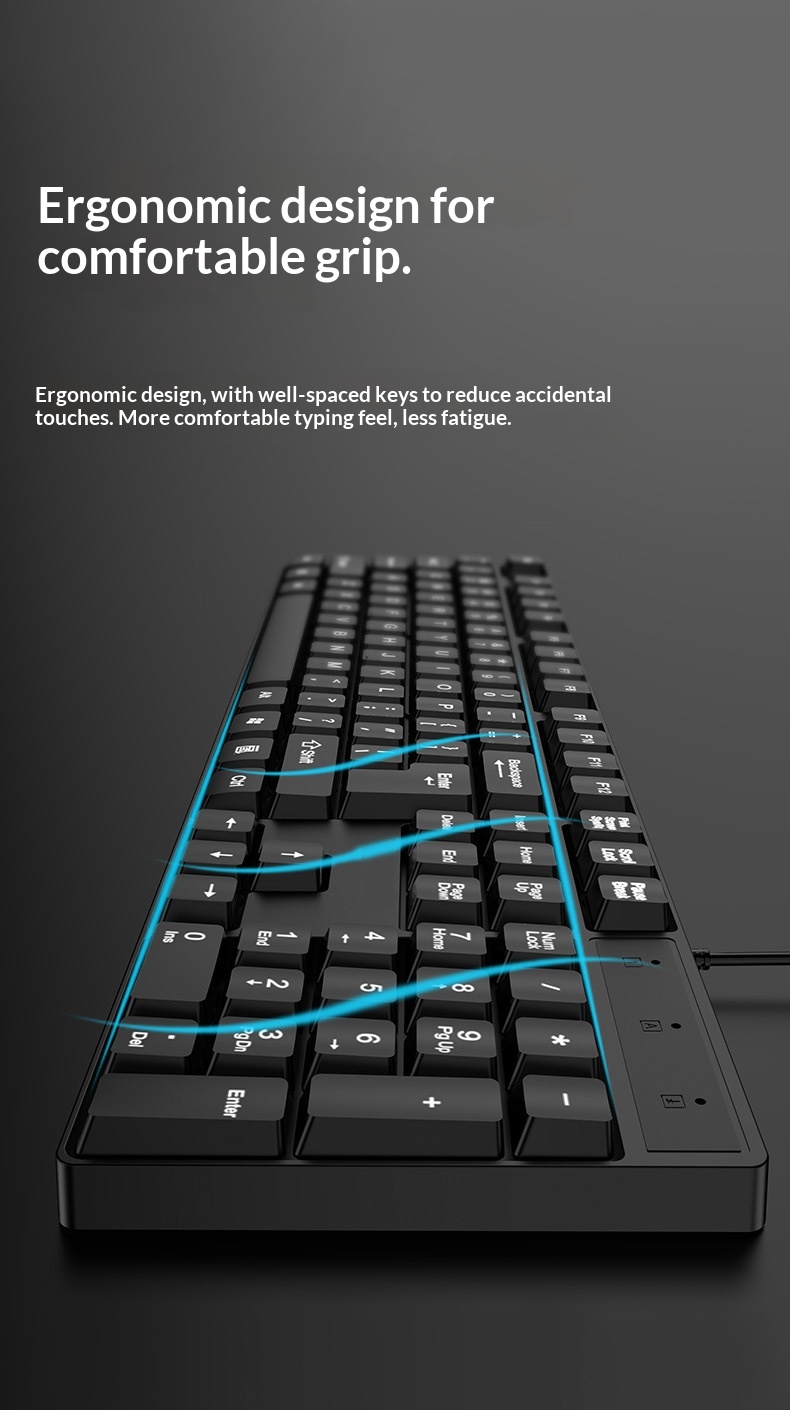 Wired Usb External Keyboard For Desktop And Laptop Computers_voghion.com