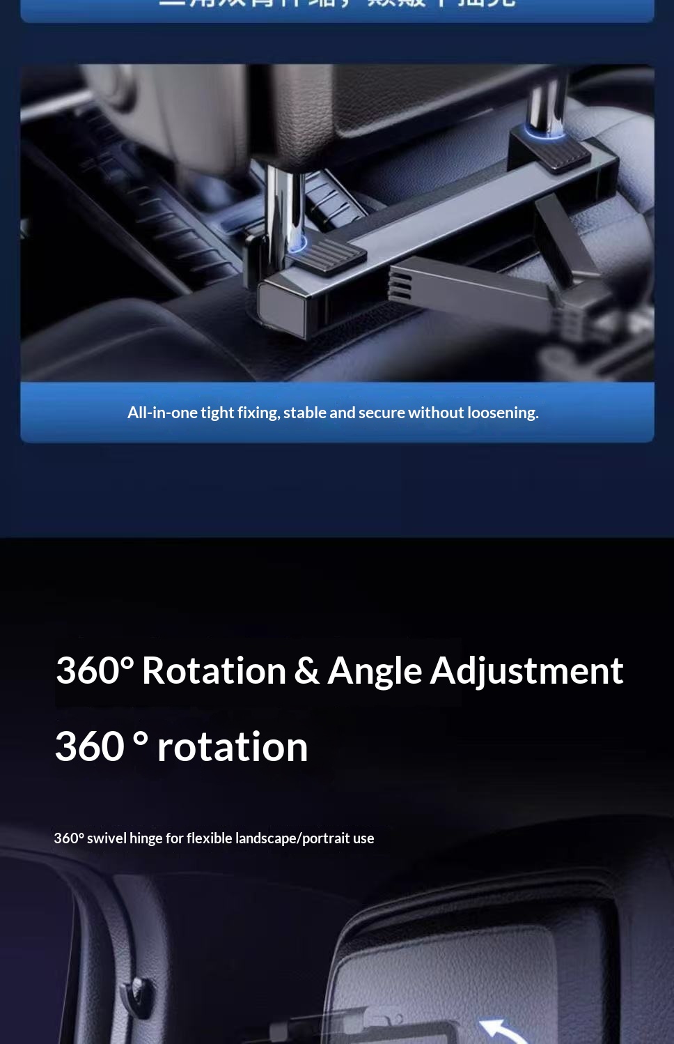 Supporto per telefono da auto, supporto girevole per iPad sullo schienale del sedile posteriore, supporto per tablet in auto_voghion.com