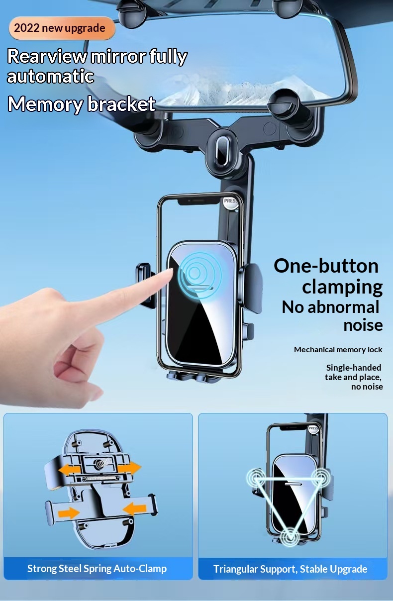 Support de téléphone pour rétroviseur de voiture avec navigation multifonctions, nouveau modèle 2025, pour grand camion, intérieur fixe._voghion.com