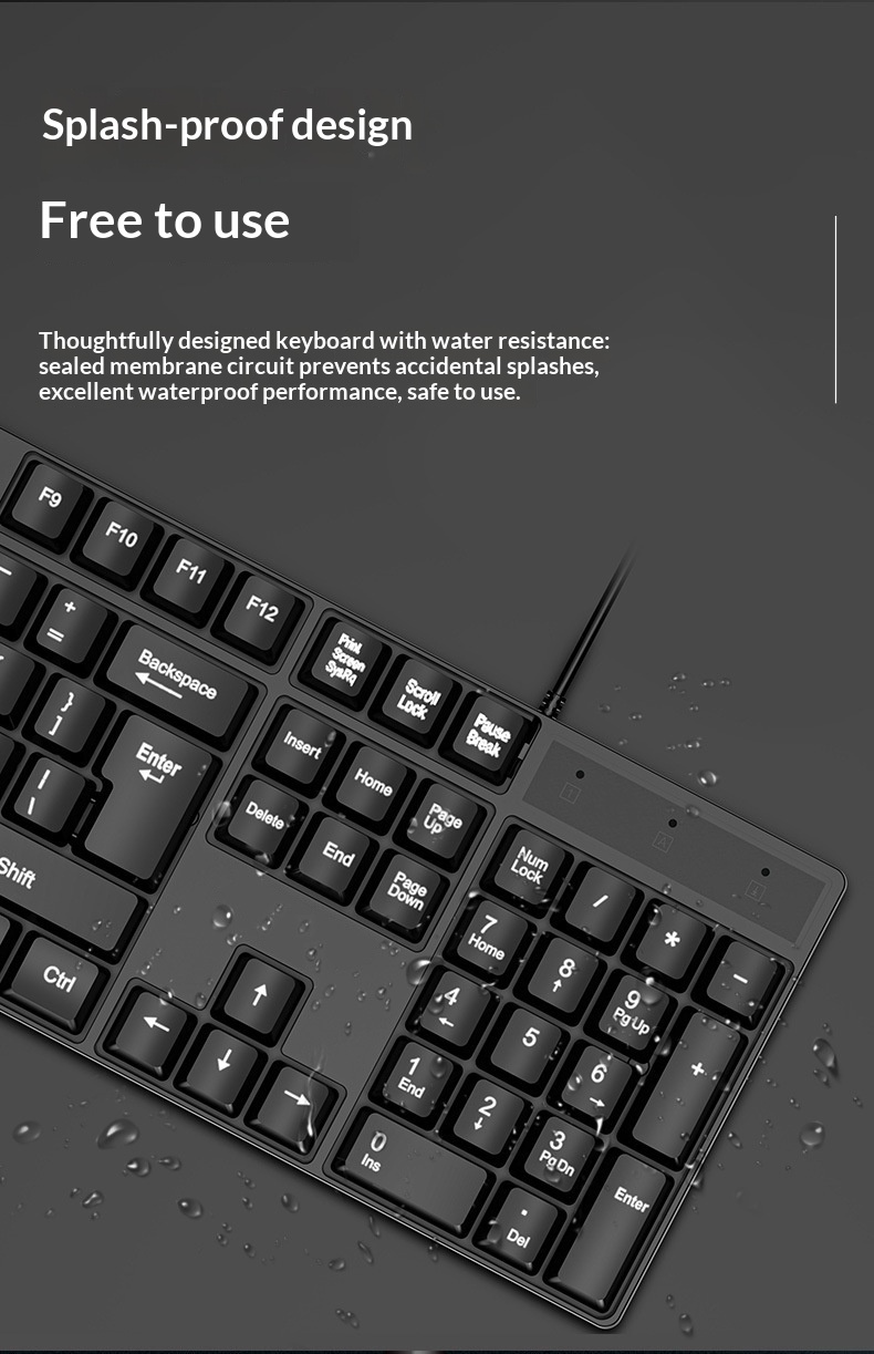 Wired Usb External Keyboard For Desktop And Laptop Computers_voghion.com
