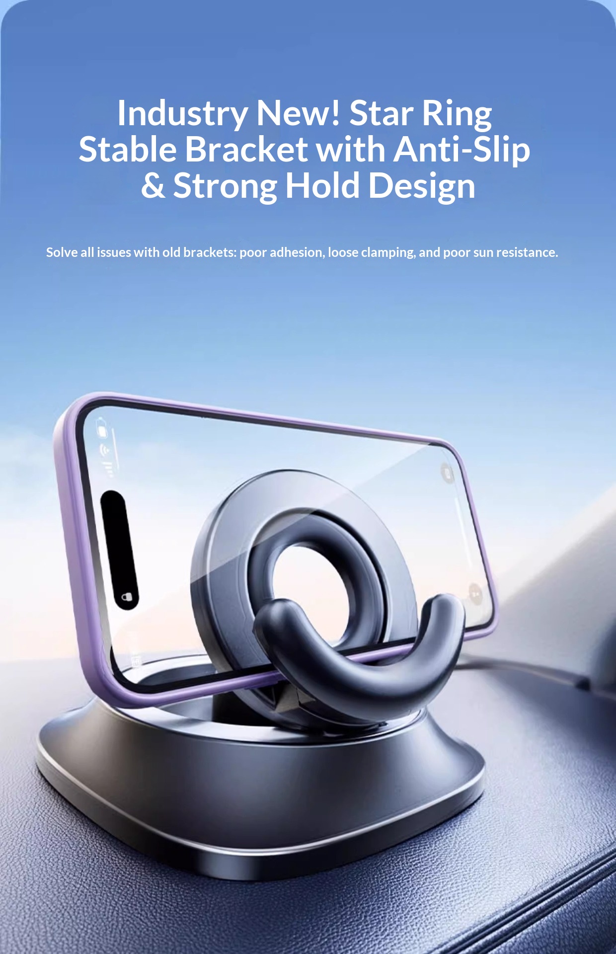 Cross-Border New Mode Phone Mount Hoder Center Consoe Navigation Dedicated High-End Car Support Stand_voghion.com