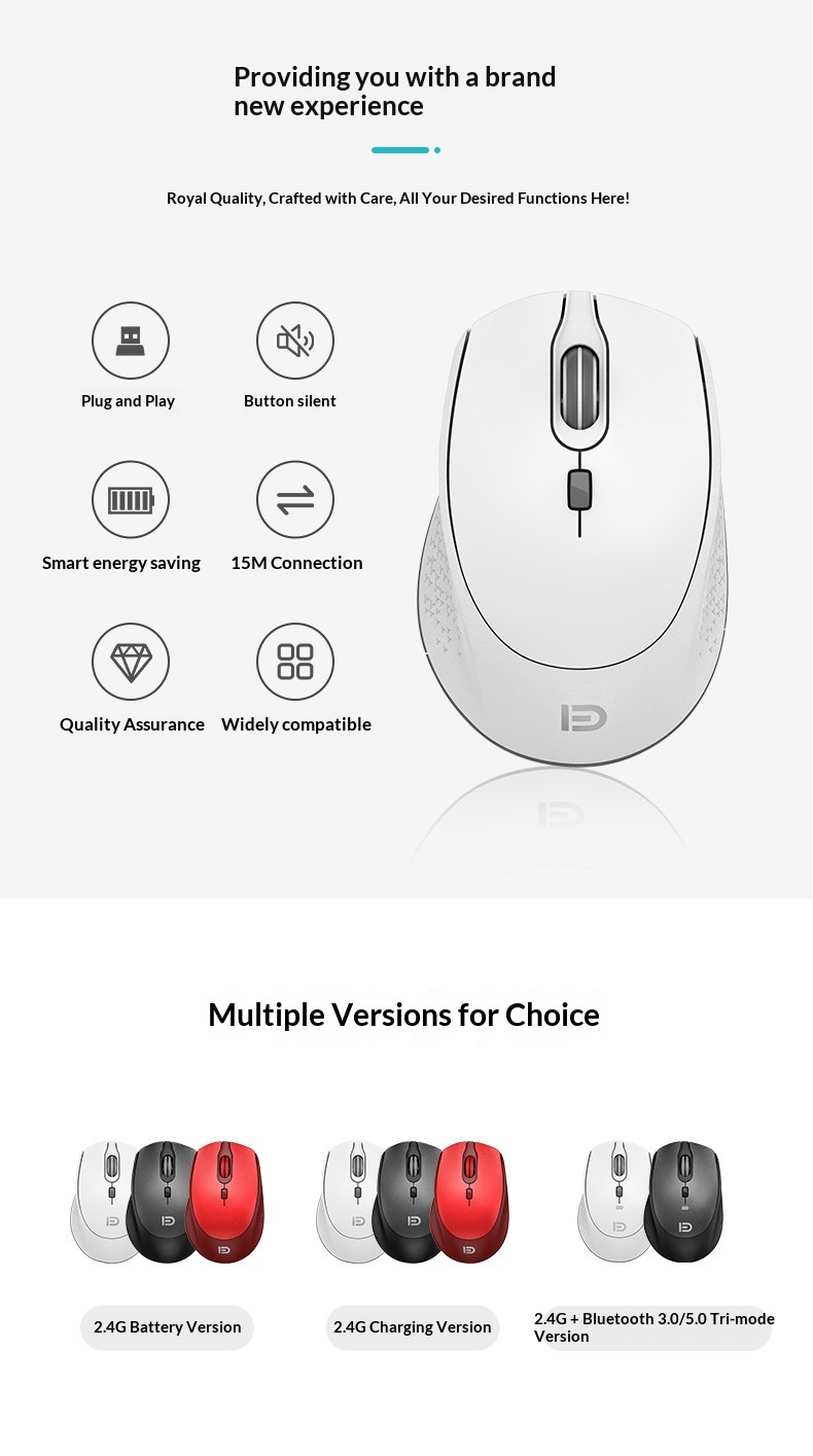 Souris bluetooth sans fil 3 modes pour pc portable et tablette_voghion.com