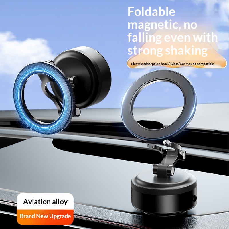 Cross-border Phone Holder 360°Rotating Car Center Console Navigation Electric Magnetic Suction Bracket_voghion.com