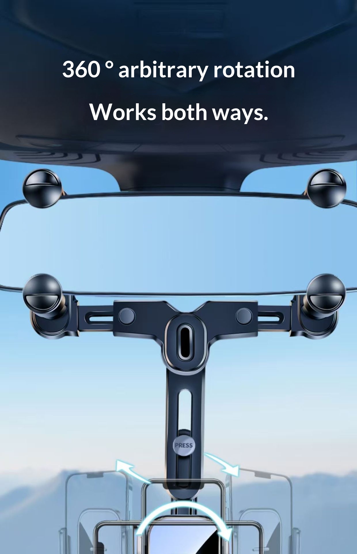 Support de téléphone pour rétroviseur de voiture avec navigation multifonctions, nouveau modèle 2025, pour grand camion, intérieur fixe._voghion.com