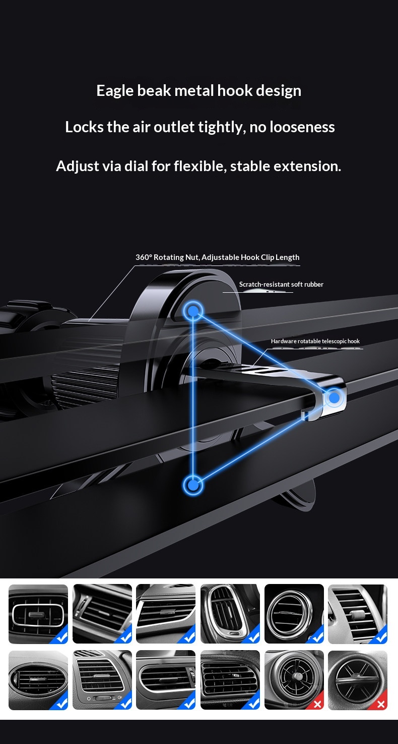 Phone 2025 New Model Car Navigation Air Vent Magnetic Multi-Function Holder_voghion.com