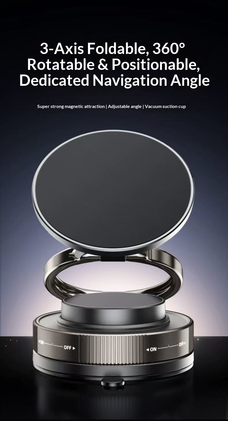 Vacuum Adsorption Magnetic Car Mount Navigation Phone Holder_voghion.com