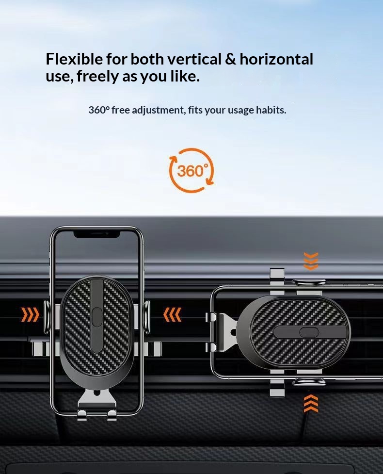 New Automatic Locking Air Vent Phone Holder, Retractable Suction Cup Car Mount_voghion.com