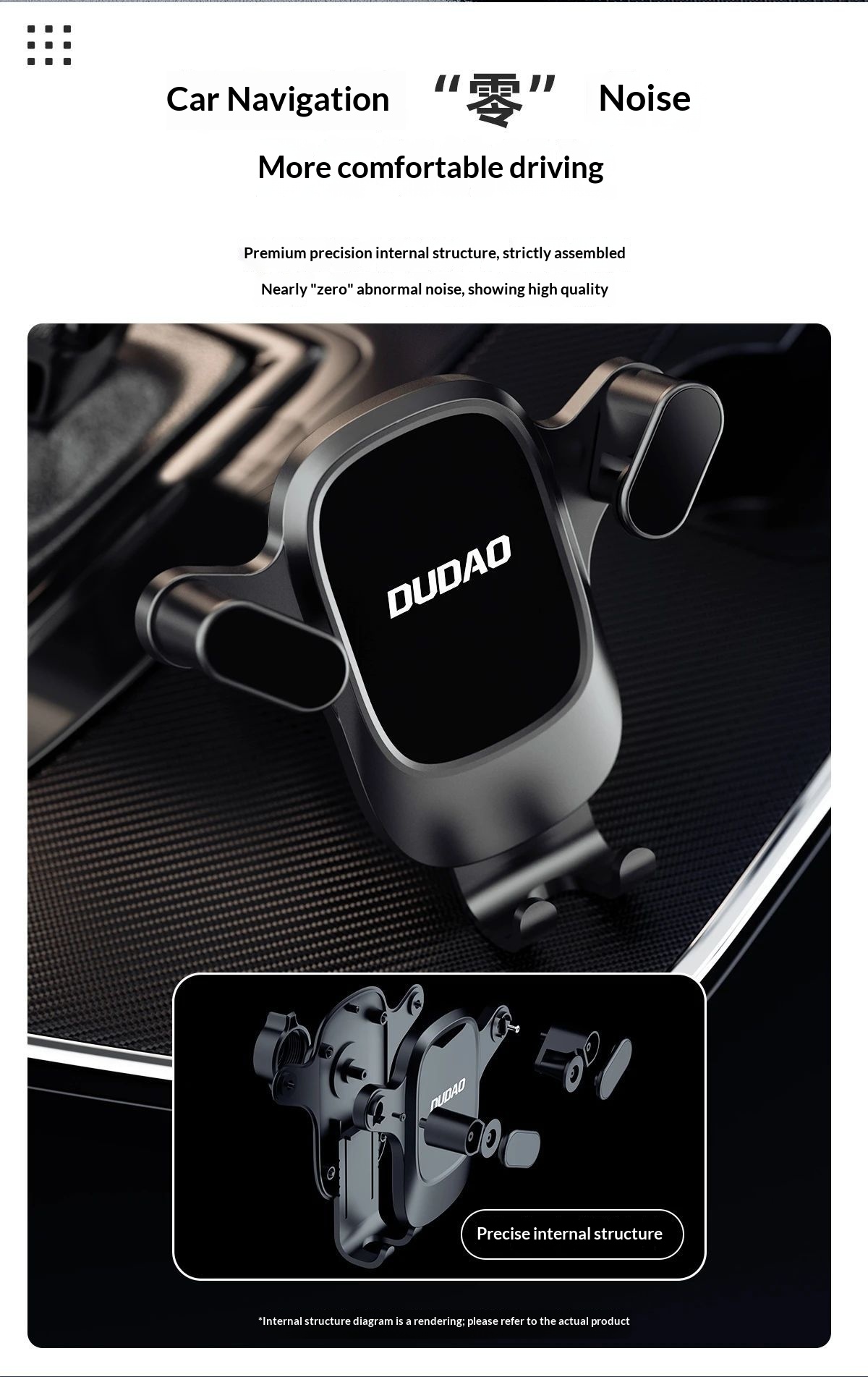 Supporto per telefono con ventosa F5Pro+ unico, da fissare alla bocchetta dell'aria, al cruscotto, al navigatore e all'auto._voghion.com