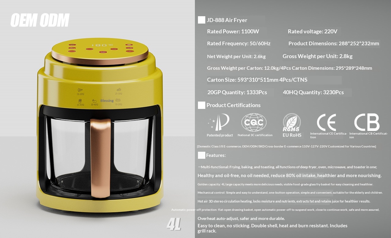 Air Fryer 4l Visual Touchscreen Electric Home Cooking Machine_voghion.com