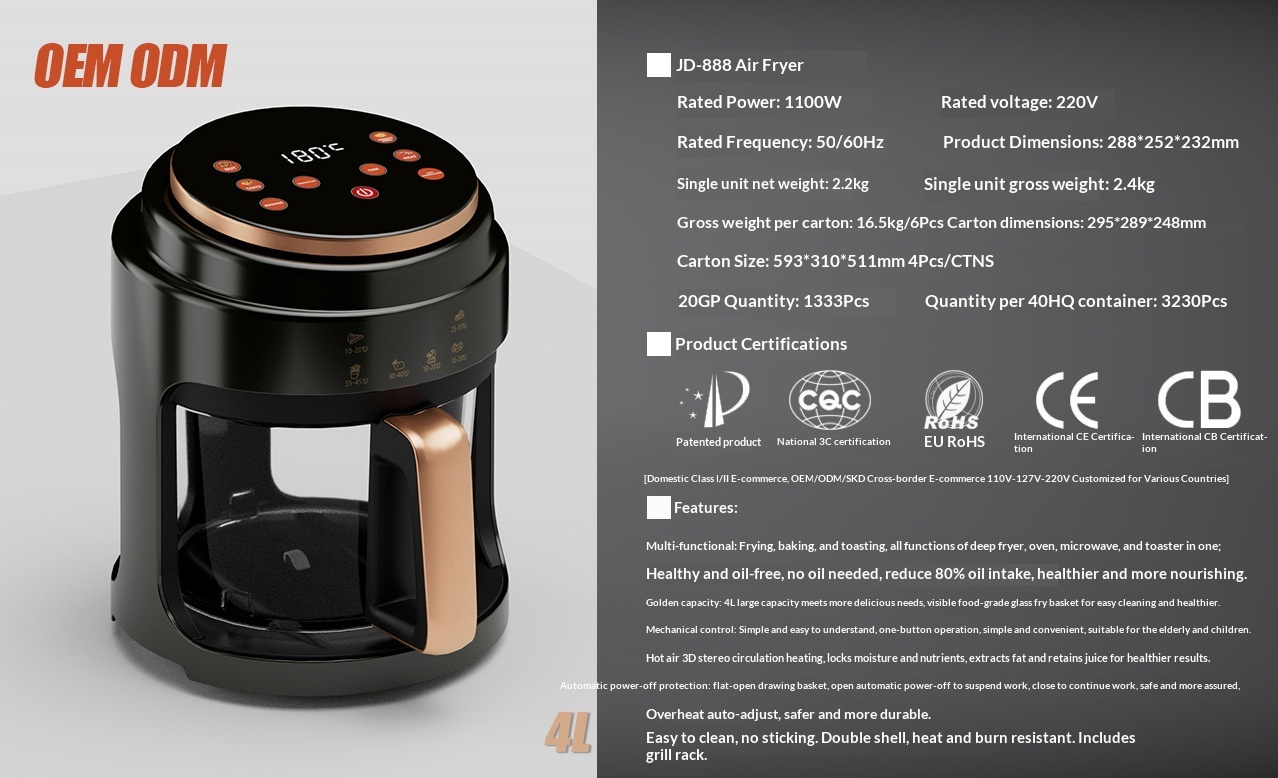 Air Fryer 4l Visual Touchscreen Electric Home Cooking Machine_voghion.com