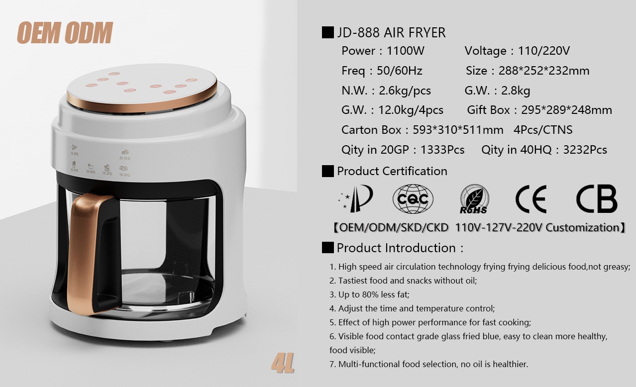 Air Fryer 4l Visual Touchscreen Electric Home Cooking Machine_voghion.com