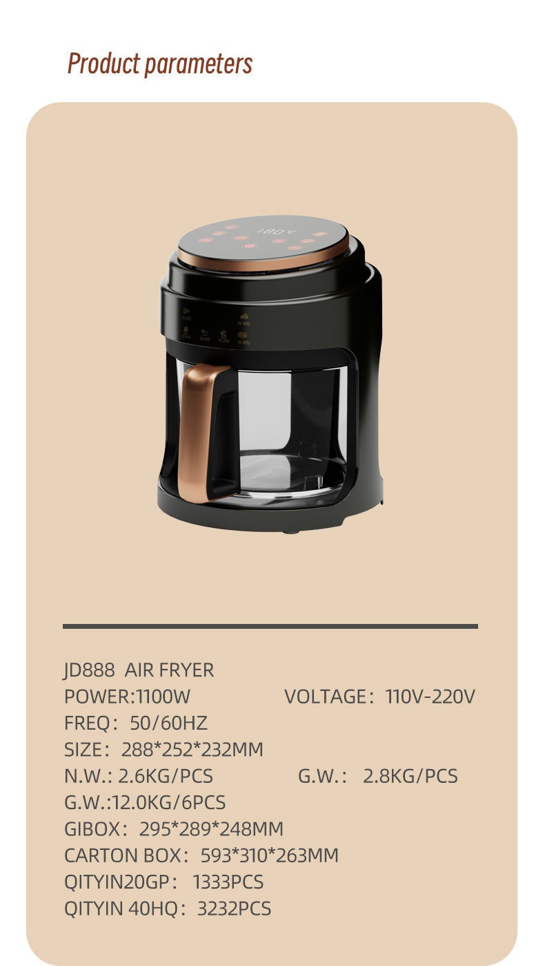 Air Fryer 4l Visual Touchscreen Electric Home Cooking Machine_voghion.com