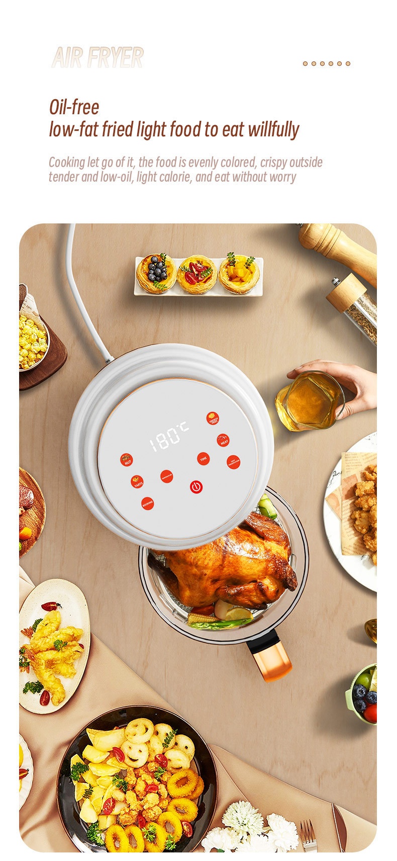 Air Fryer 4l Visual Touchscreen Electric Home Cooking Machine_voghion.com